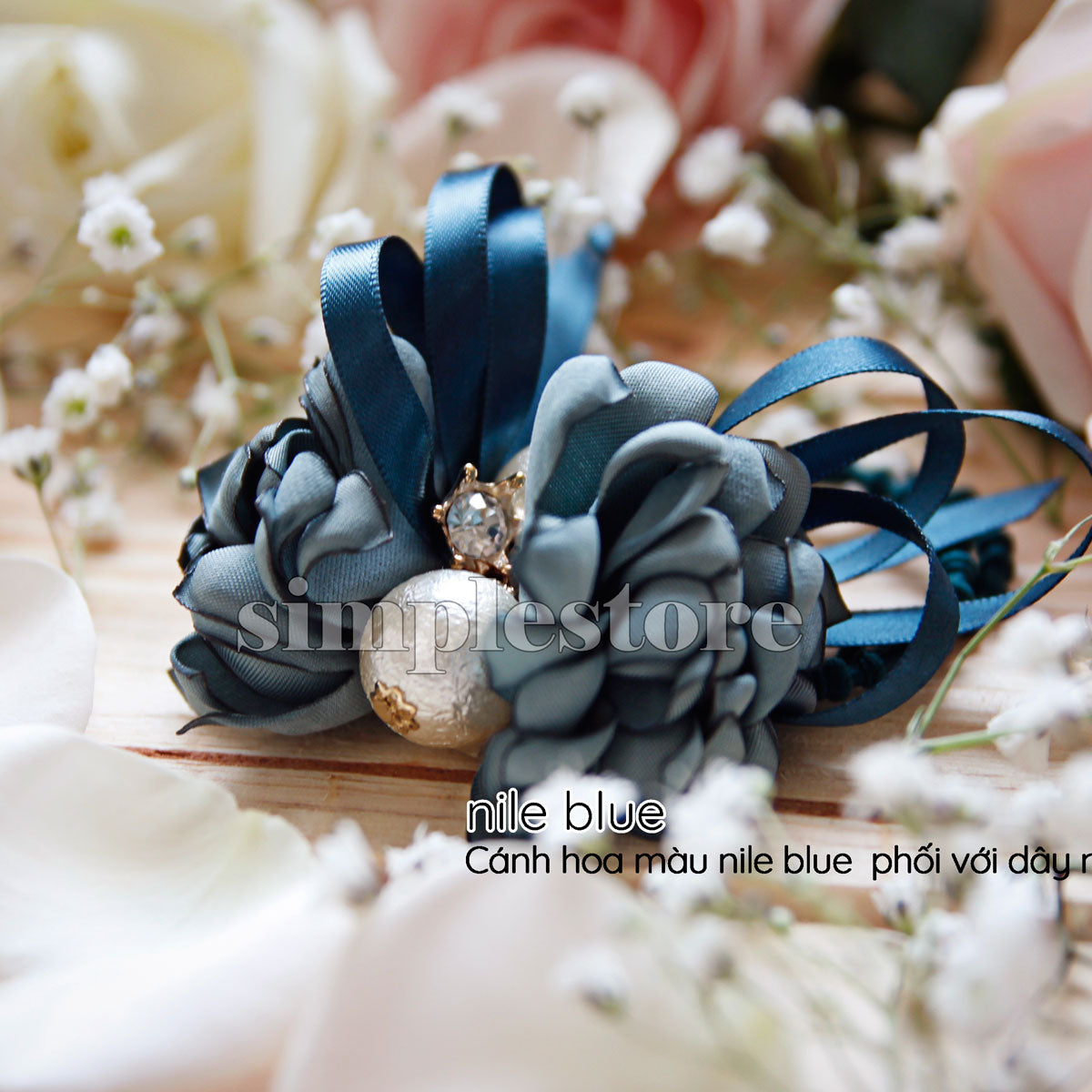 C18144 - [New Mood] Dây buộc xếp nơ cánh hoa cao cấp đính đá vương miện Julie Ponytail - Simple Store