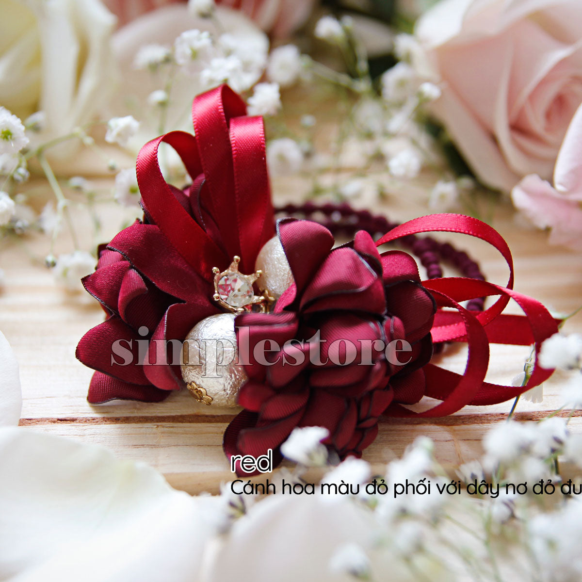 C18144 - [New Mood] Dây buộc xếp nơ cánh hoa cao cấp đính đá vương miện Julie Ponytail - Simple Store