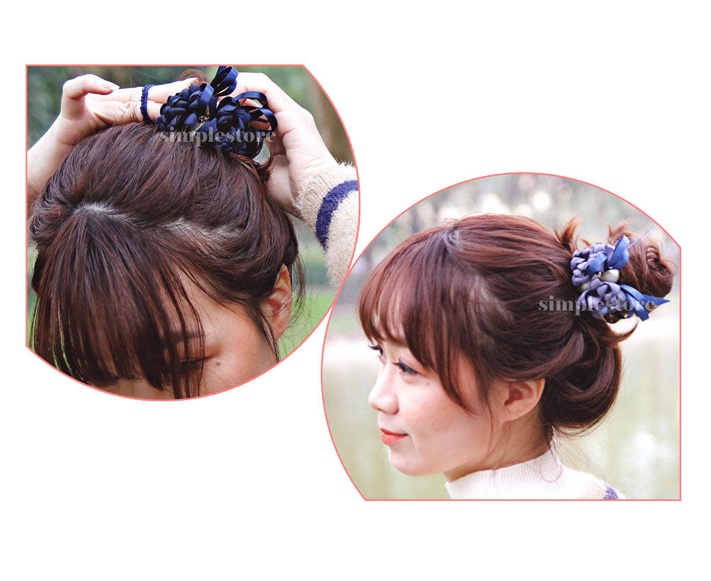C18144 - [New Mood] Dây buộc xếp nơ cánh hoa cao cấp đính đá vương miện Julie Ponytail - Simple Store