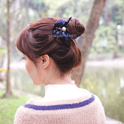 C18144 - [New Mood] Dây buộc xếp nơ cánh hoa cao cấp đính đá vương miện Julie Ponytail - Simple Store
