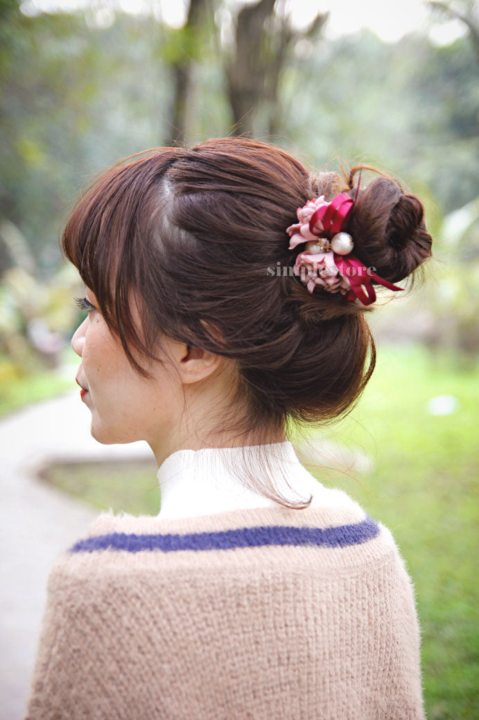C18144 - [New Mood] Dây buộc xếp nơ cánh hoa cao cấp đính đá vương miện Julie Ponytail - Simple Store