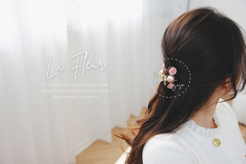 A179 - Cặp dọc La Fleur with pearl Tongs pin