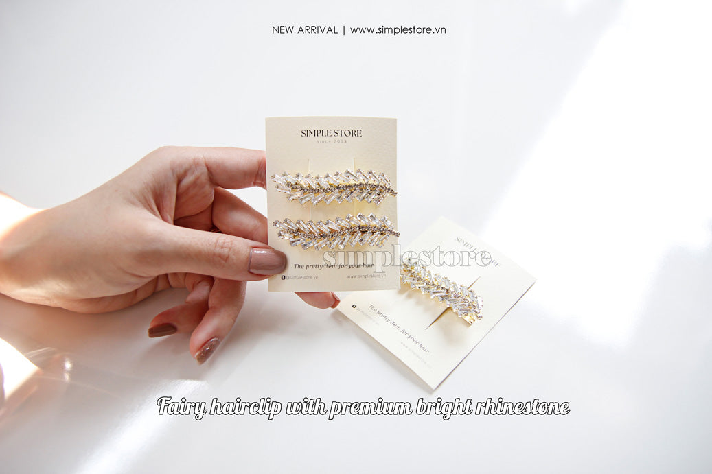 A168 - Kẹp mái Fairy hairclip with premium bright rhinestone