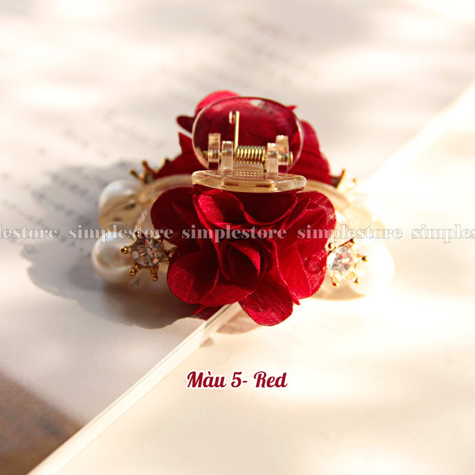 T18067 - Cặp dọc Gorgeous Flower with crown Pin - Simple Store