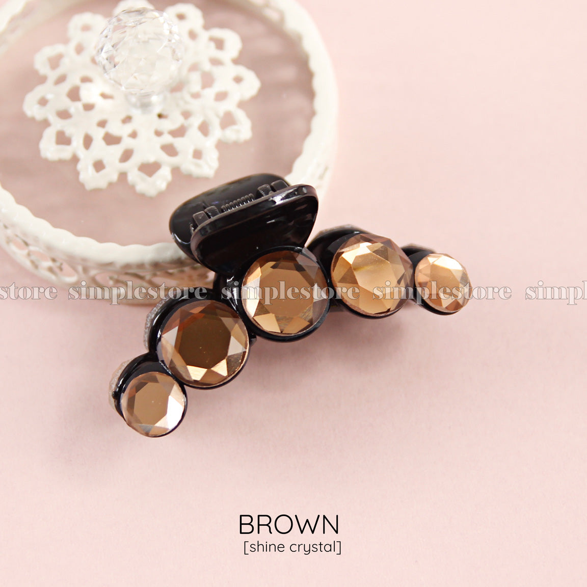 T22109 - [In black] Cặp dọc Shine crystal Tongs pin