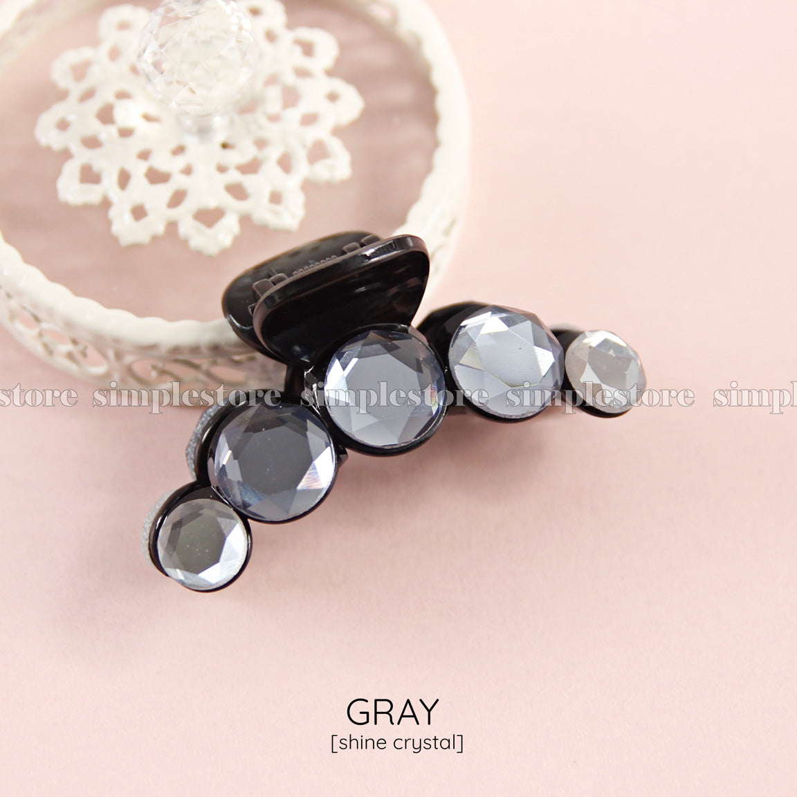 T22109 - [In black] Cặp dọc Shine crystal Tongs pin