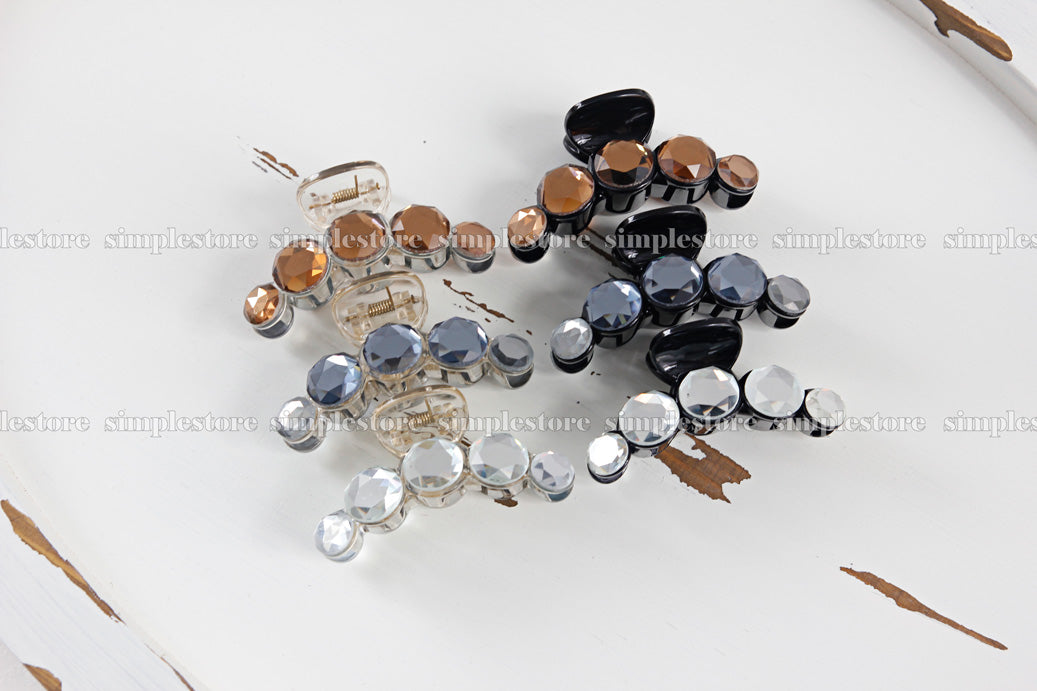 T22109 - [In black] Cặp dọc Shine crystal Tongs pin