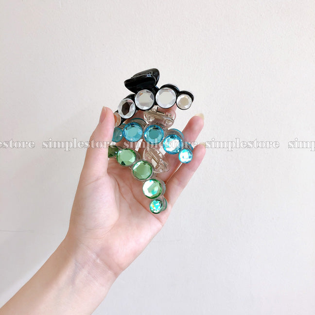 T22109 - [In black] Cặp dọc Shine crystal Tongs pin