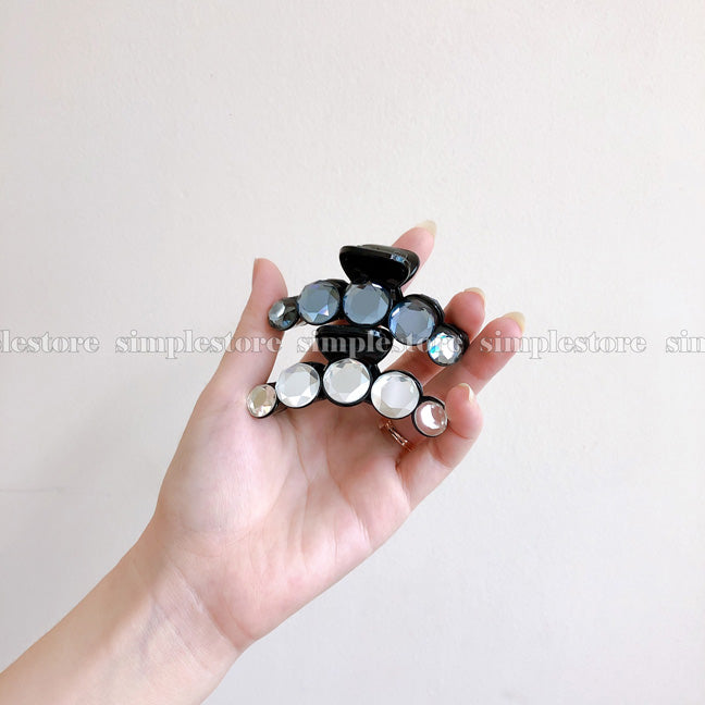 T22109 - [In black] Cặp dọc Shine crystal Tongs pin