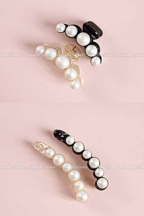 T22112 - Cặp dọc Basic Pure-white pearl hairpin