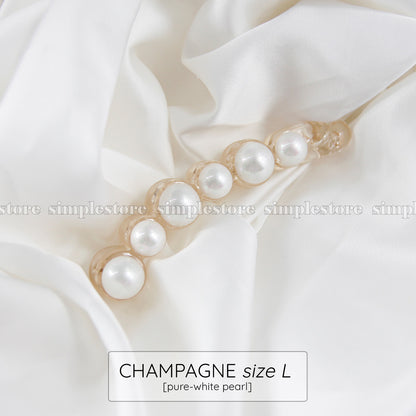 T22112 - Cặp dọc Basic Pure-white pearl hairpin