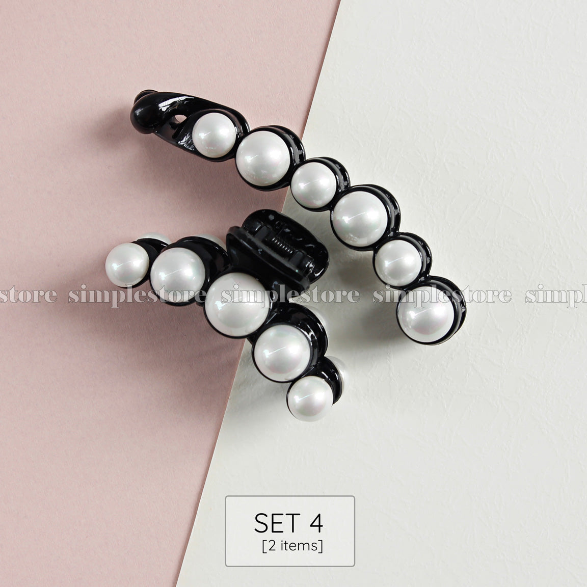 T22112 - Cặp dọc Basic Pure-white pearl hairpin