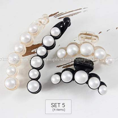 T22112 - Cặp dọc Basic Pure-white pearl hairpin